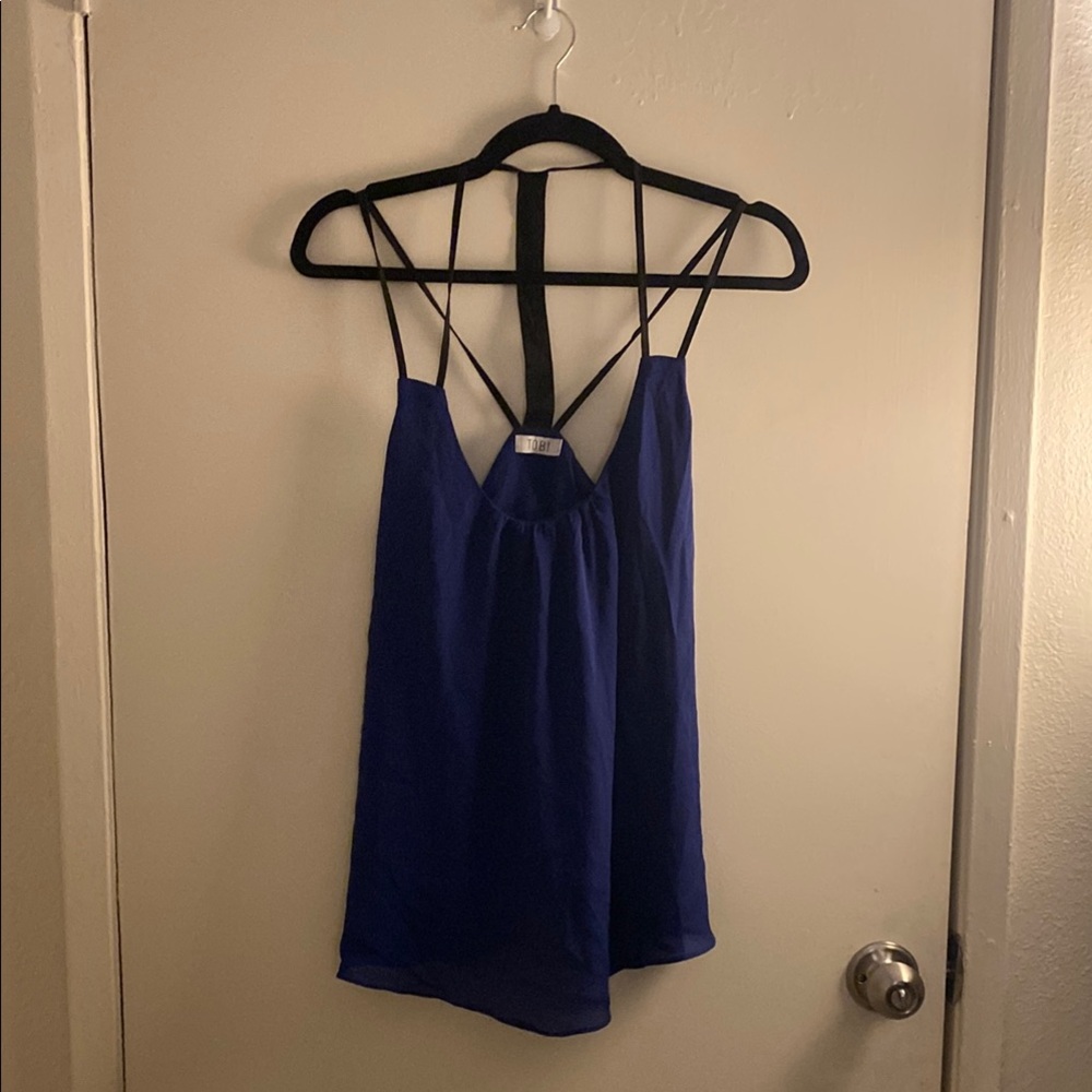 Stylish Blue Strappy Top